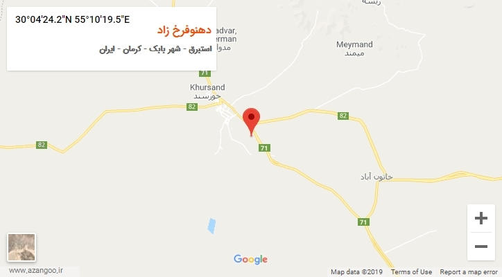 روستای دهنوفرخ زاد بر روی نقشه