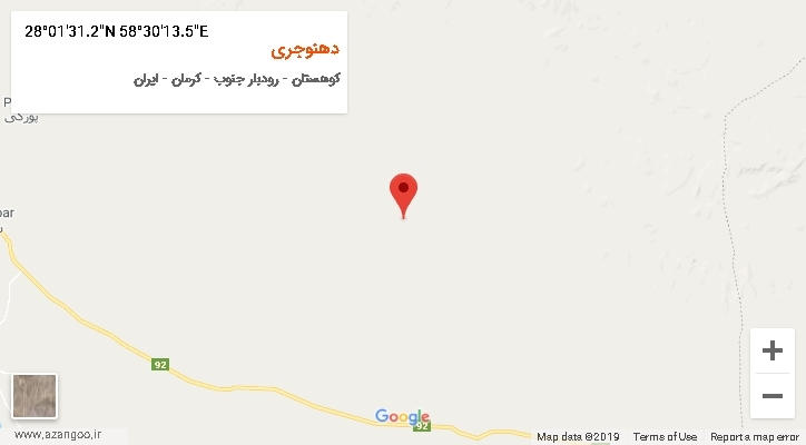روستای دهنوجری بر روی نقشه