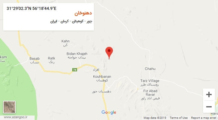 روستای دهنوخان بر روی نقشه
