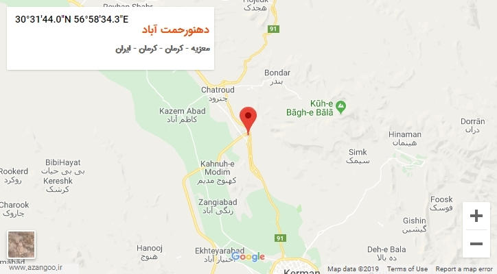 روستای دهنورحمت آباد بر روی نقشه