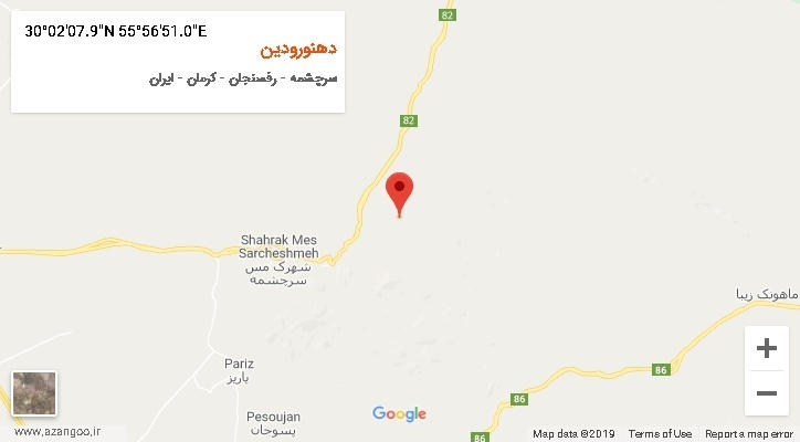 روستای دهنورودین بر روی نقشه