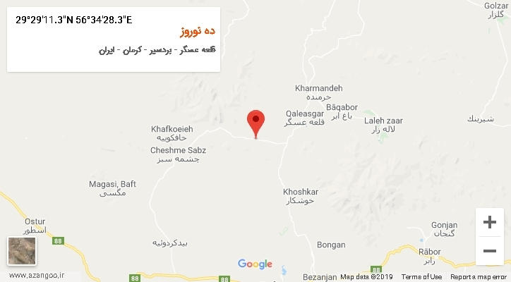 روستای ده نوروز بر روی نقشه