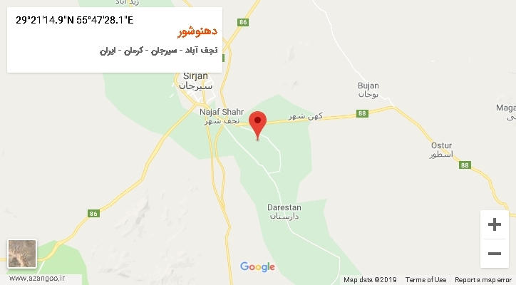 روستای دهنوشور بر روی نقشه