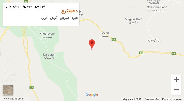 روستای دهنوتذرج بر روی نقشه
