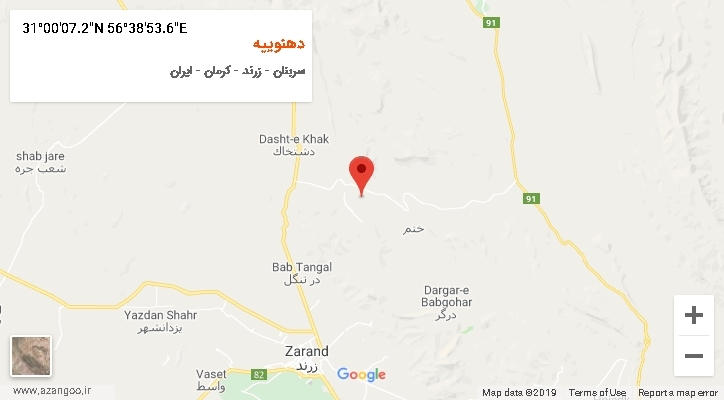روستای دهنوییه بر روی نقشه