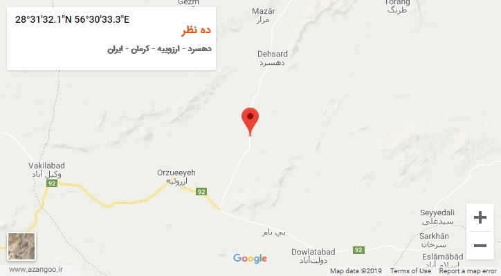 روستای ده نظر بر روی نقشه