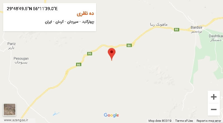 روستای ده نظری بر روی نقشه