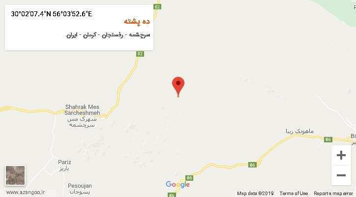 روستای ده پشته بر روی نقشه