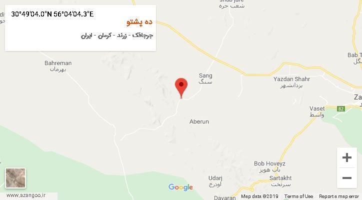 روستای ده پشتو بر روی نقشه