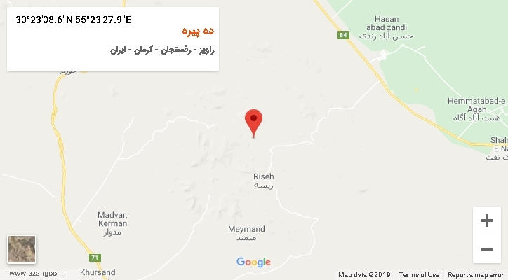 روستای ده پیره بر روی نقشه