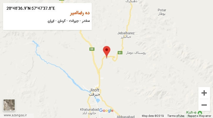 روستای ده رضاامیر بر روی نقشه