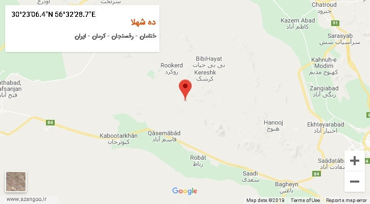روستای ده شهلا بر روی نقشه