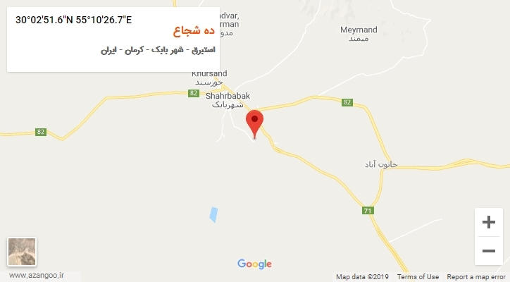 روستای ده شجاع بر روی نقشه