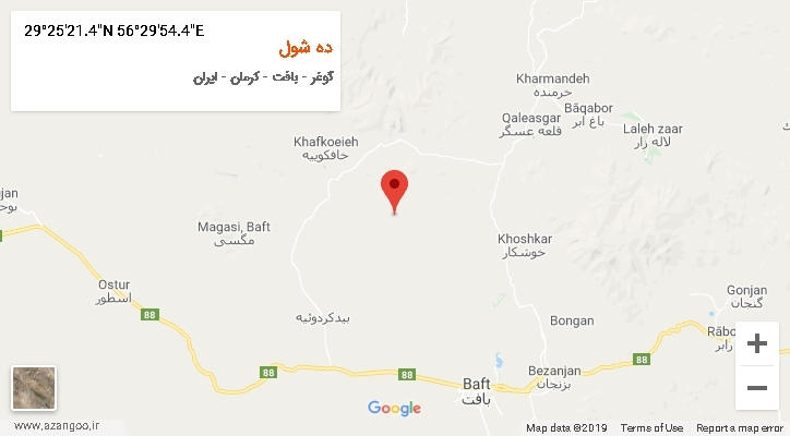 روستای ده شول بر روی نقشه