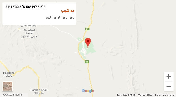 روستای ده شیب بر روی نقشه