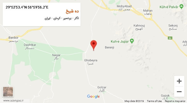 روستای ده شیخ بر روی نقشه
