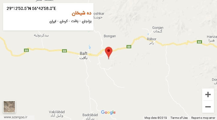 روستای ده شیخان بر روی نقشه