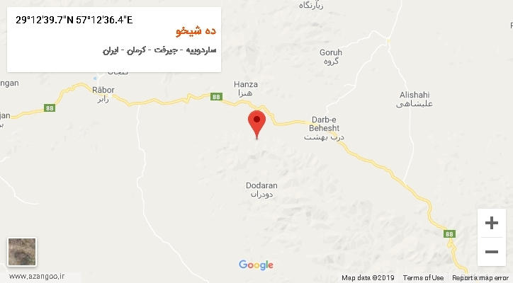 روستای ده شیخو بر روی نقشه