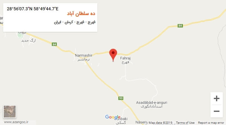 روستای ده سلطان آباد بر روی نقشه