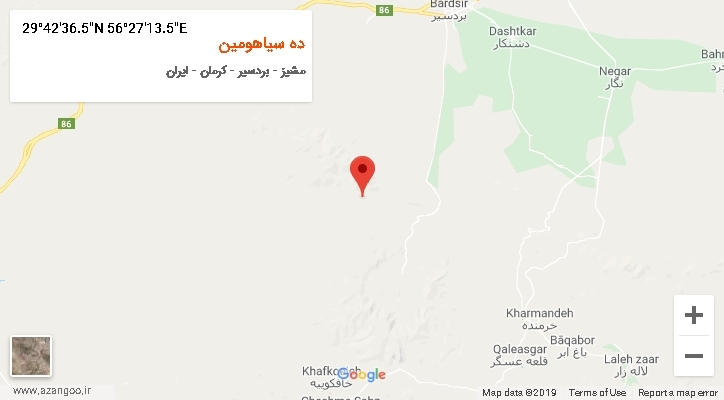 روستای ده سیاهومین بر روی نقشه