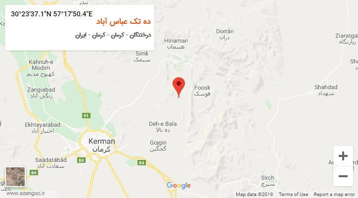 روستای ده تک عباس آباد بر روی نقشه