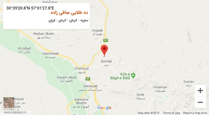 روستای ده طلایی صافی زاده بر روی نقشه