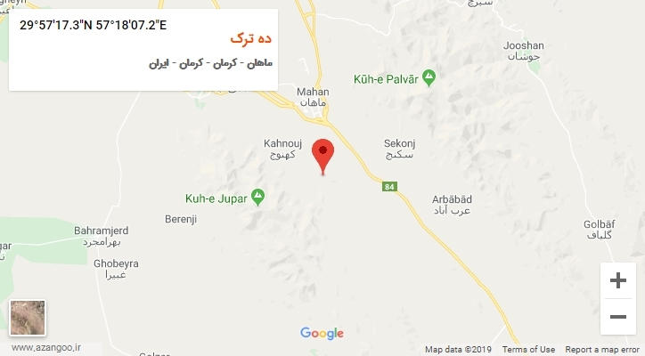 روستای ده ترک بر روی نقشه