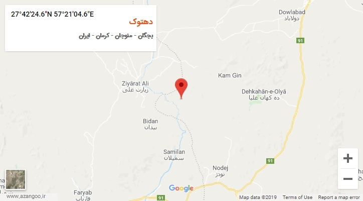 روستای دهتوک بر روی نقشه