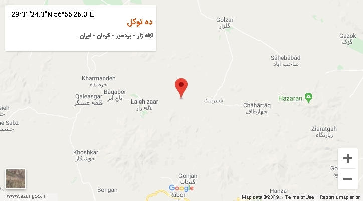 روستای ده توکل بر روی نقشه