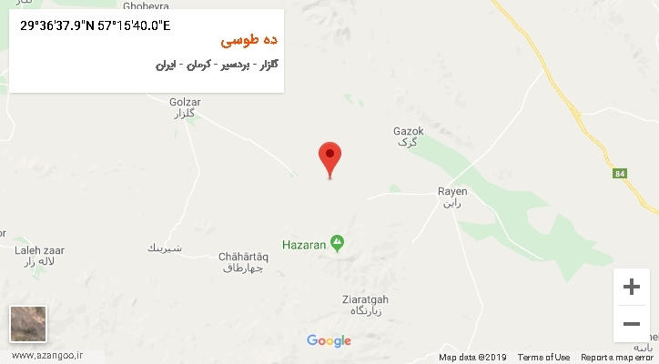 روستای ده طوسی بر روی نقشه