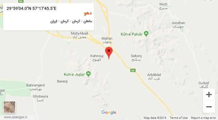 روستای دهو بر روی نقشه