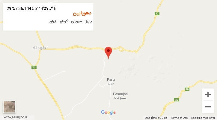 روستای دهوپایین بر روی نقشه