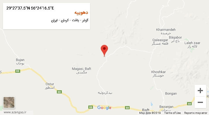 روستای دهوییه بر روی نقشه