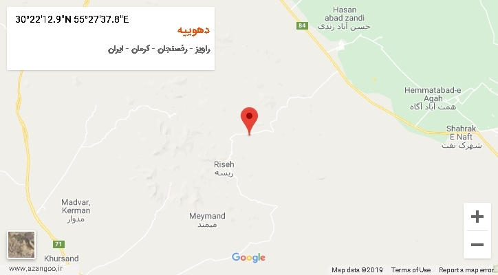 روستای دهوییه بر روی نقشه