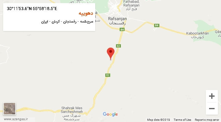 روستای دهوییه بر روی نقشه