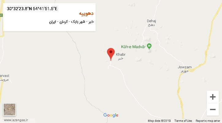 روستای دهوییه بر روی نقشه