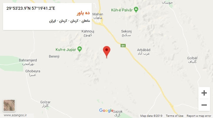 روستای ده یاور بر روی نقشه