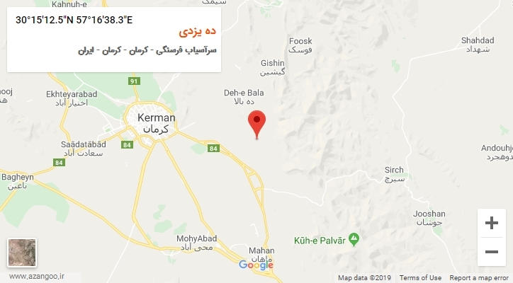 روستای ده یزدی بر روی نقشه