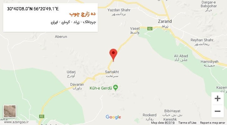 روستای ده زارچ چوب بر روی نقشه