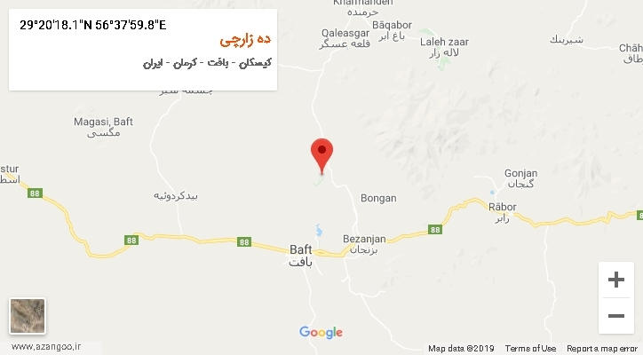 روستای ده زارچی بر روی نقشه