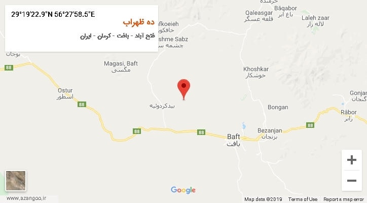 روستای ده ظهراب بر روی نقشه