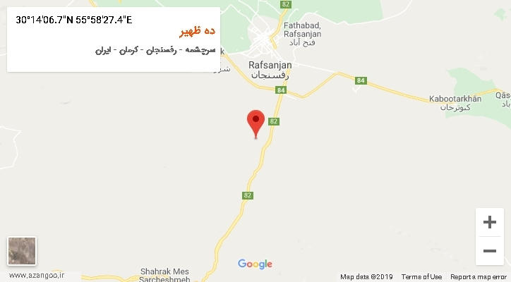 روستای ده ظهیر بر روی نقشه