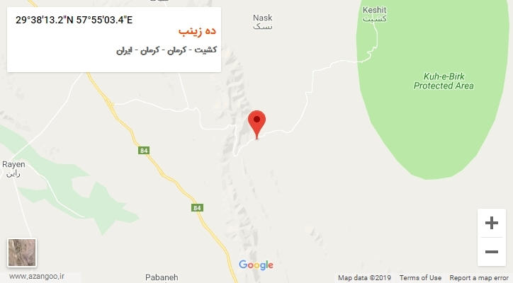 روستای ده زینب بر روی نقشه