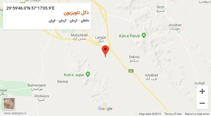 روستای دکل تلویزیون بر روی نقشه