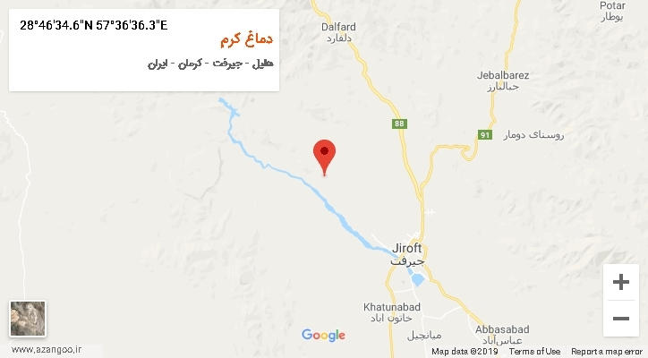 روستای دماغ کرم بر روی نقشه
