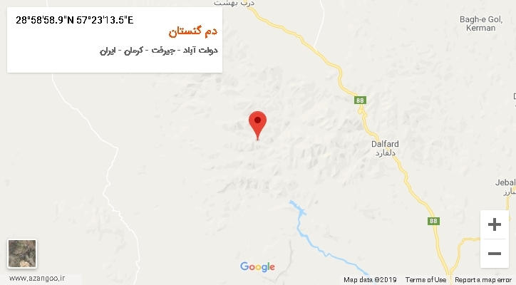 روستای دم گنستان بر روی نقشه