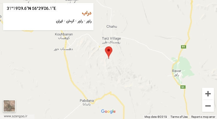 روستای دراب بر روی نقشه