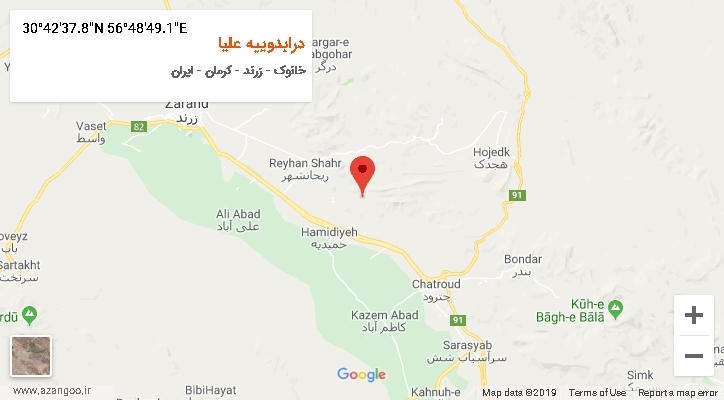 روستای درابدوییه علیا بر روی نقشه