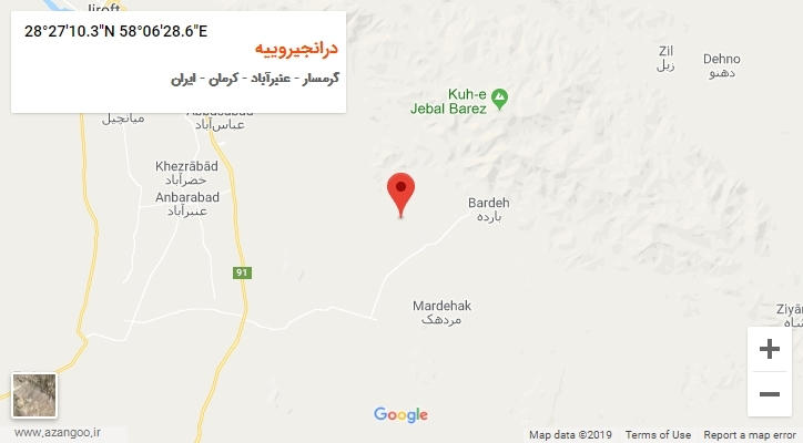 روستای درانجیروییه بر روی نقشه