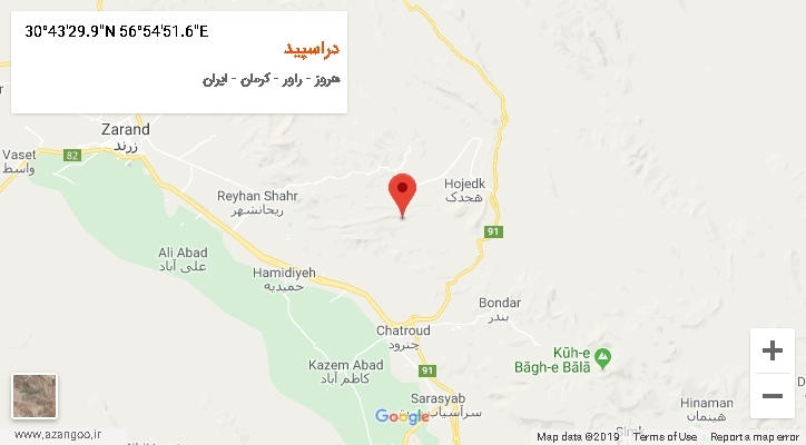 روستای دراسپید بر روی نقشه